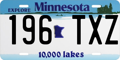 MN license plate 196TXZ