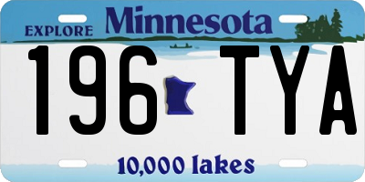 MN license plate 196TYA
