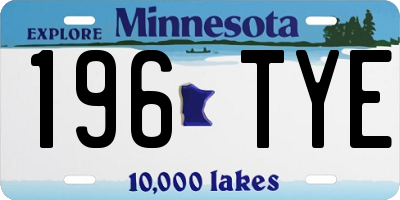 MN license plate 196TYE