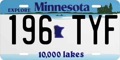 MN license plate 196TYF