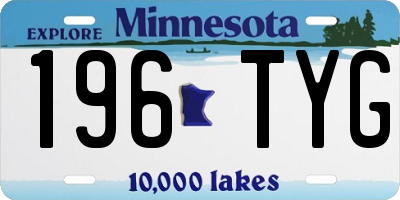 MN license plate 196TYG