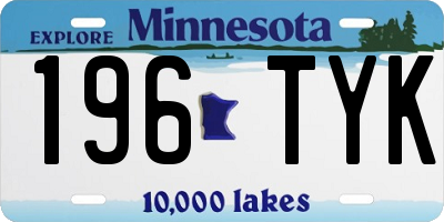 MN license plate 196TYK