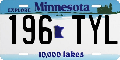 MN license plate 196TYL