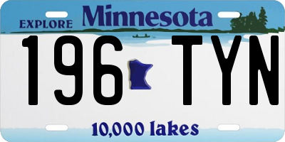MN license plate 196TYN