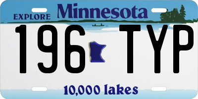 MN license plate 196TYP