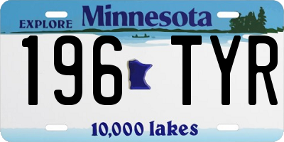 MN license plate 196TYR