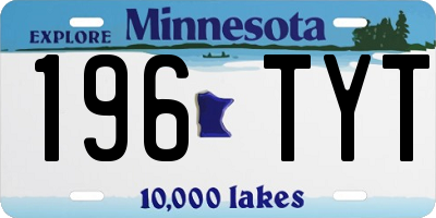 MN license plate 196TYT