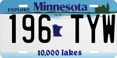 MN license plate 196TYW