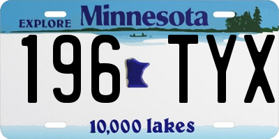 MN license plate 196TYX