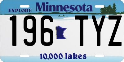 MN license plate 196TYZ