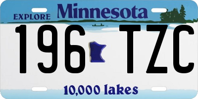 MN license plate 196TZC