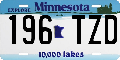 MN license plate 196TZD