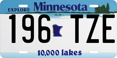 MN license plate 196TZE