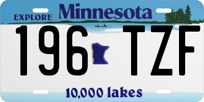 MN license plate 196TZF