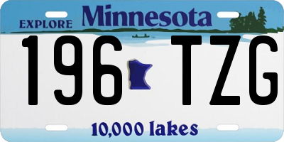 MN license plate 196TZG
