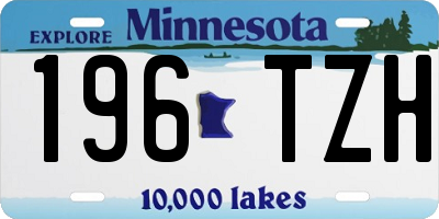 MN license plate 196TZH