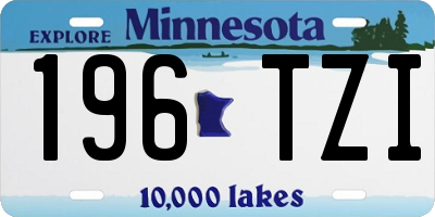 MN license plate 196TZI
