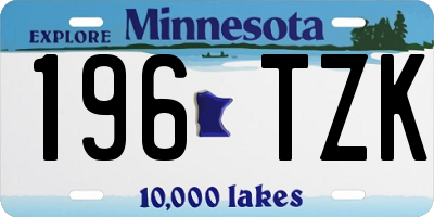 MN license plate 196TZK