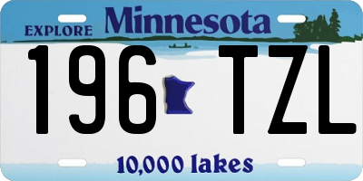 MN license plate 196TZL