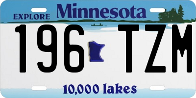 MN license plate 196TZM