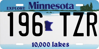 MN license plate 196TZR
