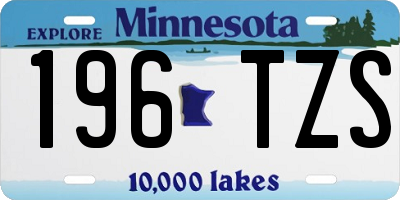 MN license plate 196TZS