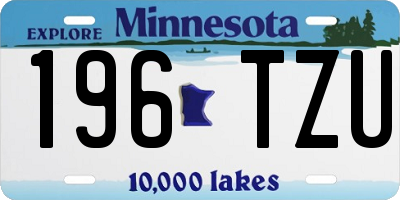 MN license plate 196TZU