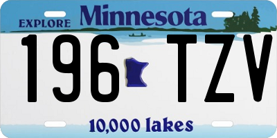 MN license plate 196TZV