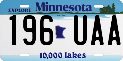 MN license plate 196UAA