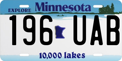 MN license plate 196UAB