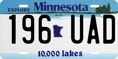 MN license plate 196UAD