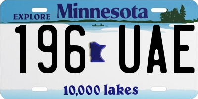 MN license plate 196UAE