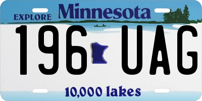 MN license plate 196UAG