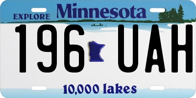 MN license plate 196UAH