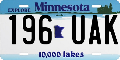MN license plate 196UAK