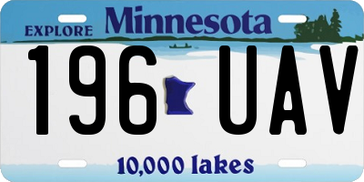 MN license plate 196UAV