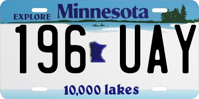 MN license plate 196UAY