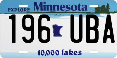 MN license plate 196UBA