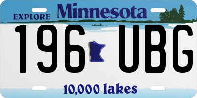 MN license plate 196UBG