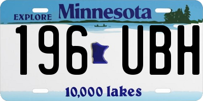 MN license plate 196UBH
