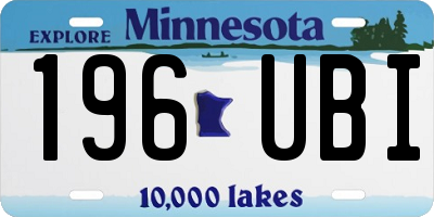 MN license plate 196UBI