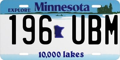 MN license plate 196UBM
