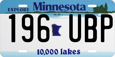 MN license plate 196UBP