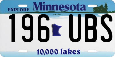 MN license plate 196UBS