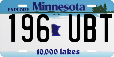 MN license plate 196UBT