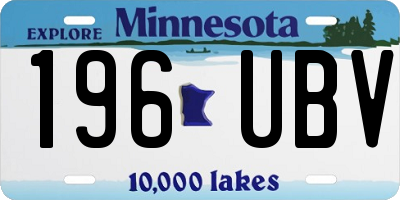 MN license plate 196UBV