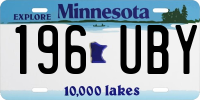 MN license plate 196UBY