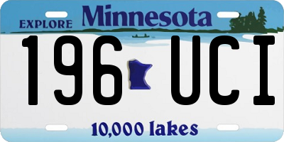MN license plate 196UCI