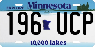 MN license plate 196UCP