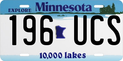 MN license plate 196UCS